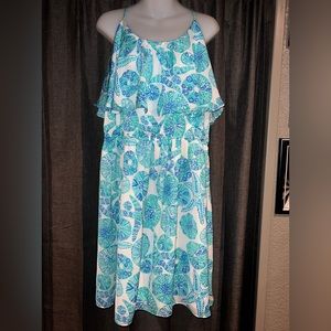 Lilly Pulitzer for Target Blue and Teal Floral Midi Dress